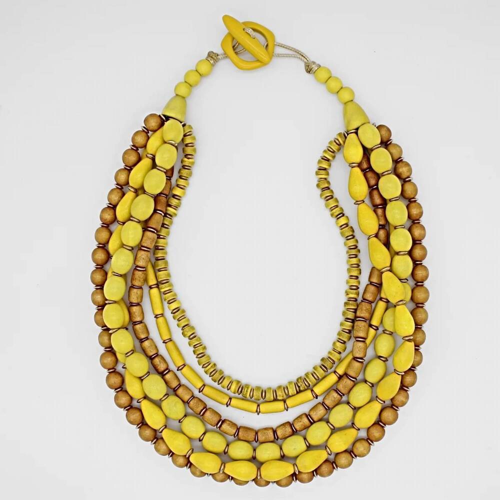 NEW SYLCA DESIGNS strand simone necklace in yellow multi